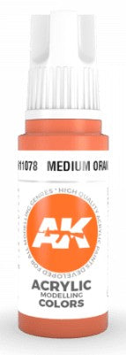 Black Forest® Hobby Supply Co AK Interactive 11078 Medium Orange 3G Acrylic Paint 17ml Bottle — Glues, Paints, Tools > AK