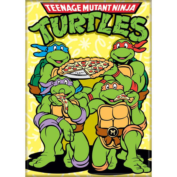 Little Shop of Magic Teenage Mutant Ninja Turtles: Team Eating Pizza with Logo Magnet — Toys and Collectible
