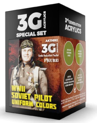 Black Forest® Hobby Supply Co AK Interactive 11692 Figure Series: WWII Soviet Pilot Uniforms 3G Acrylic Paint — Paints,