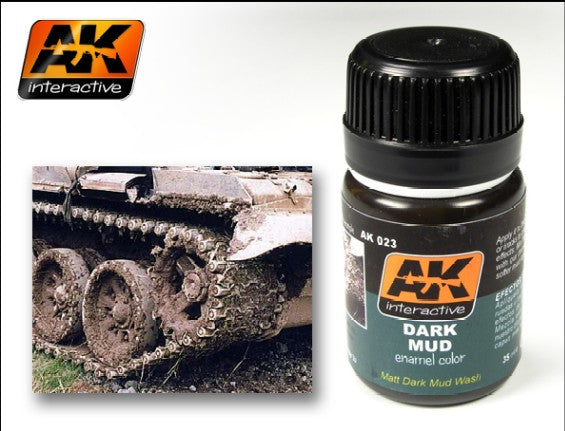 Black Forest® Hobby Supply Co AK Interactive 23 Dark Mud Enamel Paint 35ml Bottle — Glues, Paints, Tools > AK Interactive