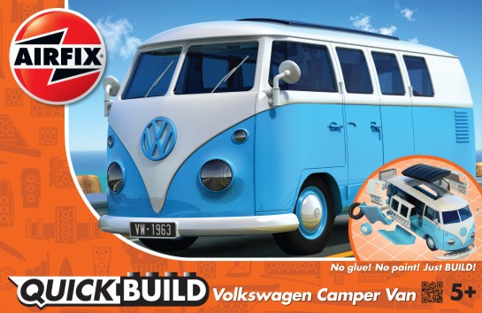 Black Forest® Hobby Supply Co Airfix J6024 Quick Build VW Camper Van (Blue) (Snap) — Car & Truck Kits > Airfix