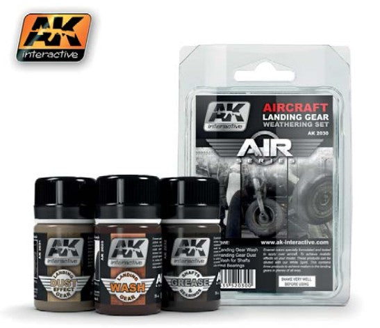 Black Forest® Hobby Supply Co AK Interactive 2030 Air Series: Aircraft Landing Gear Weathering Enamel Set (3 C — Glues,