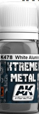Black Forest® Hobby Supply Co AK Interactive 478 Xtreme Metal: White Aluminum Metallic Paint 30ml Bottle — Glues, Paints,