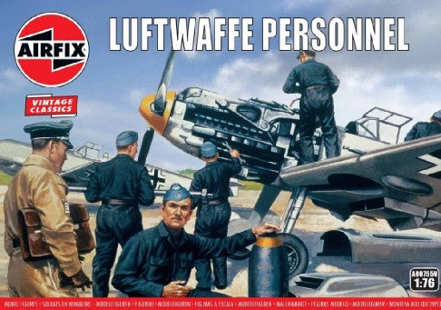 Black Forest® Hobby Supply Co Airfix 755 1/76 WWII Luftwaffe Personnel Figure Set (48) — Figures & Soldier Kits > Airfix