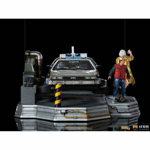 Iron Studios Back to the Future Part II DeLorean (Full Deluxe Version including Marty McFly and Doc Brown) 1:10 Scale Statues - Echo Six Hobbies