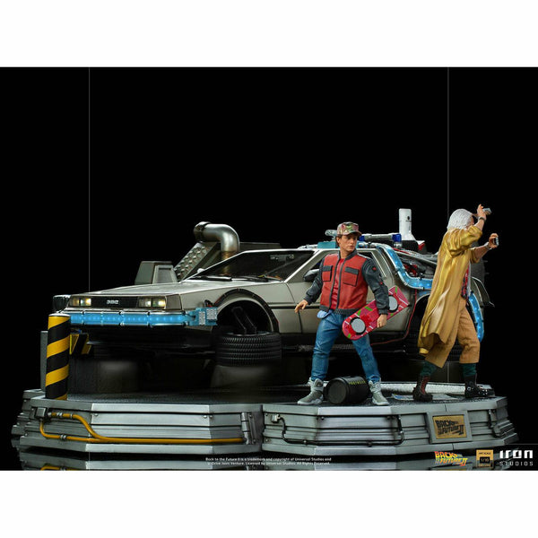 Iron Studios Back to the Future Part II DeLorean (Full Deluxe Version including Marty McFly and Doc Brown) 1:10 Scale Statues - Echo Six Hobbies