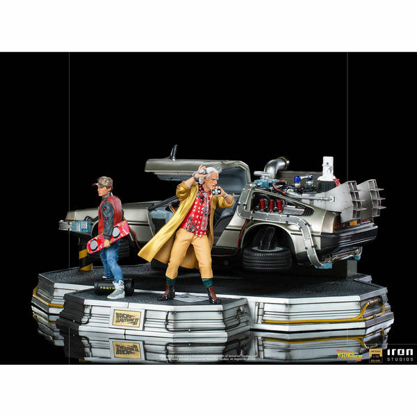 Iron Studios Back to the Future Part II DeLorean (Full Deluxe Version including Marty McFly and Doc Brown) 1:10 Scale Statues - Echo Six Hobbies