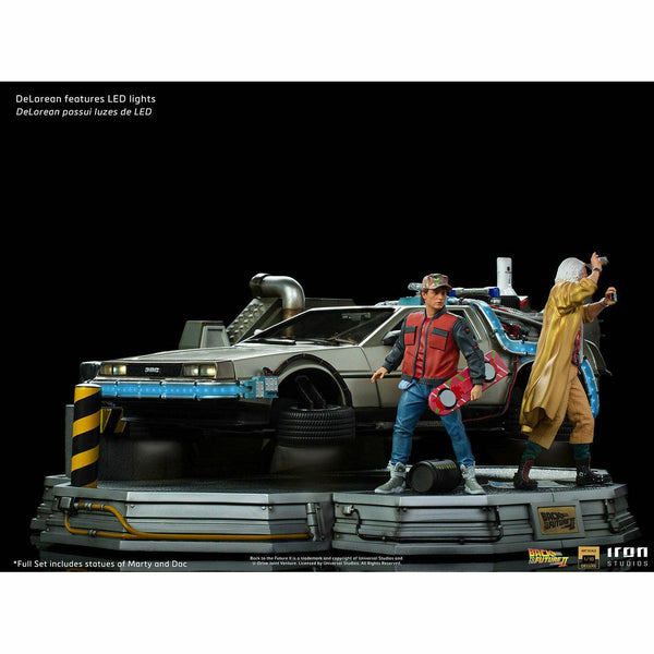 Iron Studios Back to the Future Part II DeLorean (Full Deluxe Version including Marty McFly and Doc Brown) 1:10 Scale Statues - Echo Six Hobbies