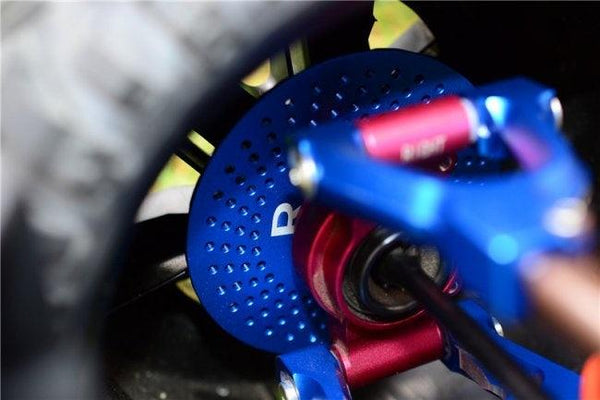 GPM ALUMINUM REAR WHEEL HEX CLAW +3MM WITH BRAKE DISK TRAXXAS X-MAXX 4X4 BLUE