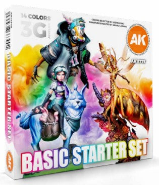 Black Forest® Hobby Supply Co AK Interactive 11775 Basic Starter 3G Acrylic Paint Set (14 Colors) 17ml Bottles — Paints,