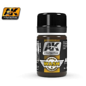 Black Forest® Hobby Supply Co AK Interactive 2033 Air Series: Engine & Turbines Wash Enamel 35ml Bottle — Glues, Paints,