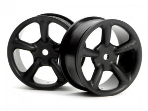 HPI HPI3611 BLACK, 5 Spoke Touring Car Wheel Ferrari F355 Style 26mm #3611