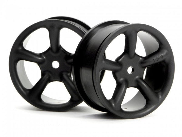 HPI HPI3611 BLACK, 5 Spoke Touring Car Wheel Ferrari F355 Style 26mm #3611