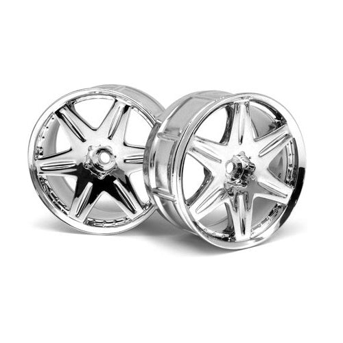 HPI Racing HPI3343 LP29 Work LS406 Chrome Wheels (2)