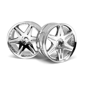 HPI Racing HPI3343 LP29 Work LS406 Chrome Wheels (2)