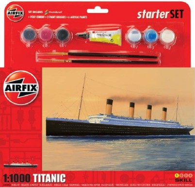 Airfix 55314 1/1000 RMS Titanic Large Starter Set w/paint & glue