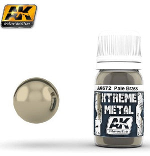 Black Forest® Hobby Supply Co AK Interactive 672 Xtreme Metal: Pale Brass Metallic Paint 30ml Bottle — Glues, Paints, Tools