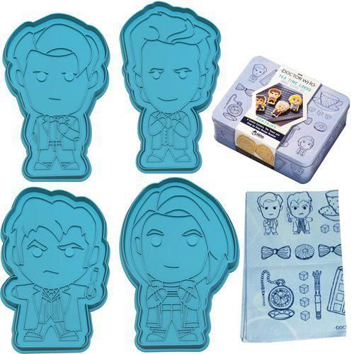 ToyShnip Eaglemoss Doctor Who Tea Time Lords Cookie Cutter & Tea Towel Tin — Action Figure
