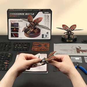 ROKR-Robotime - Mechanical Age; Rhinoceros Beetle — DIY Mechanical 3D Puzzle