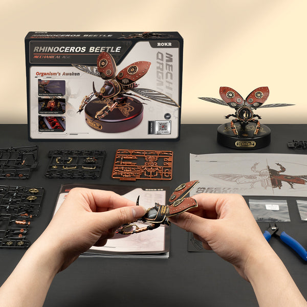 ROKR-Robotime - Mechanical Age; Rhinoceros Beetle — DIY Mechanical 3D Puzzle