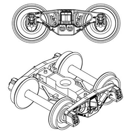 Athearn ATH90402 HO 70-Ton National B-1 Truck w/33" Wheels (2Pr)