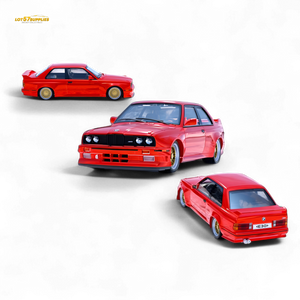 DCM BMW M3 E30 in Red - Gold Wheels 1:64