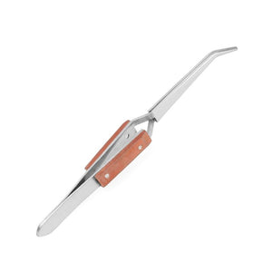 Enkay Curved, Wood Handle Soldering Tweezer, Carded