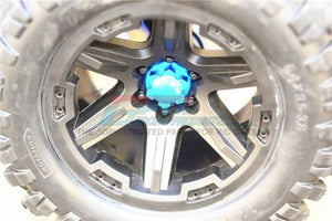 GPM ER2005-BLUE ALUMINUM WHEEL LOCK TRAXXAS E-REVO / X-MAXX