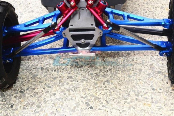 GPM ALUMINUM FULL SUSPENSION ARM SET F/R AND UPPER LOWER TRAXXAS E-REVO BLUE