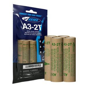 Estes Rockets - A3-2T Model Rocket Engines, (4pk) - Echo Six Hobbies