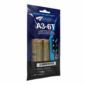 A3-6T Model Rocket Engines, (4pk)