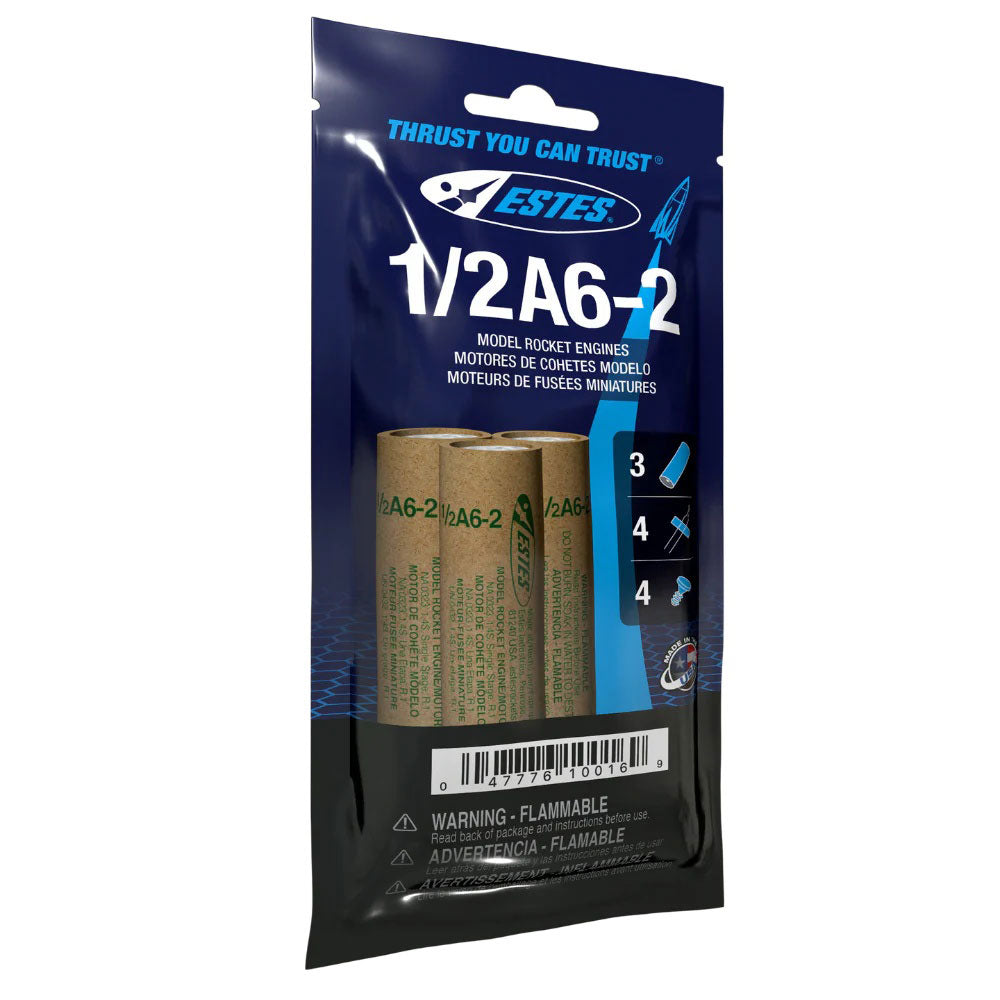 Estes Rockets - 1/2A6-2 Model Rocket Engines, (3pk)