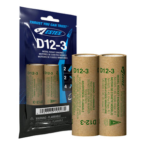 D12-3 Model Rocket Engines (2pk)