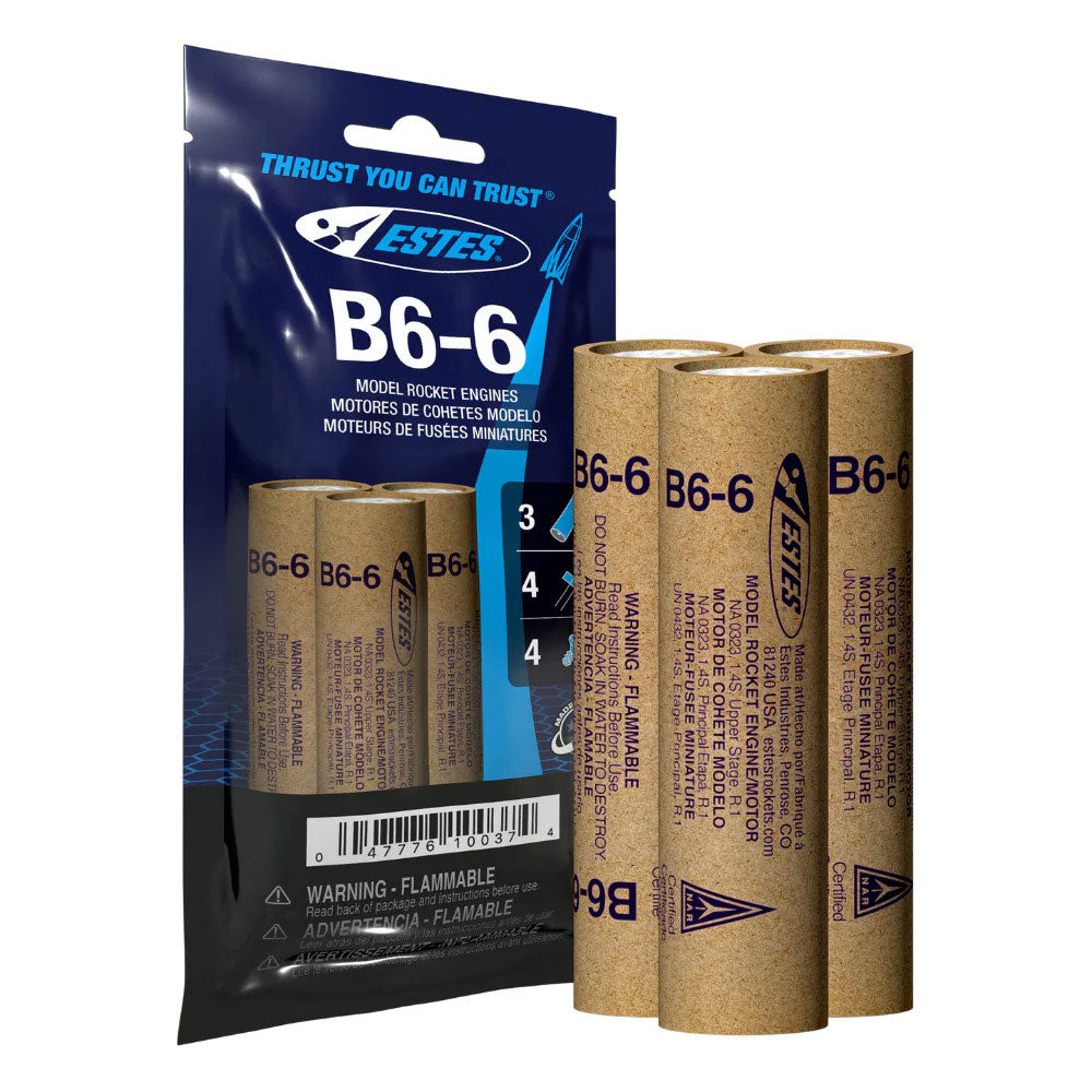 Estes Rockets - B6-6 Model Rocket Engines (3pk)