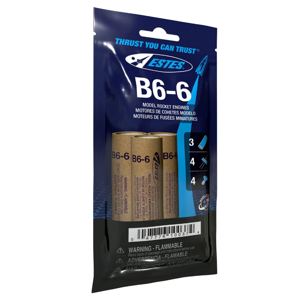 Estes Rockets - B6-6 Model Rocket Engines (3pk)
