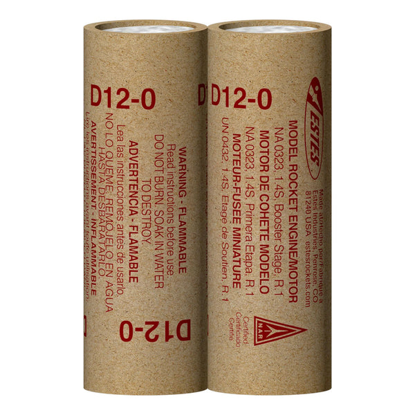 Estes Rockets - D12-0 Model Rocket Engines, (2pk)