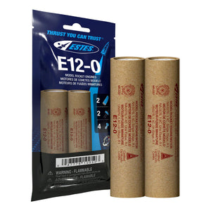 E12-0 Model Rocket Engines, (2pk)