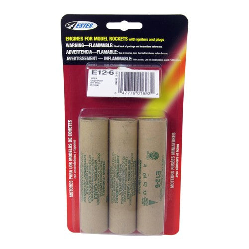 ESTES - E12-6 Model Rocket Engines (3pk)