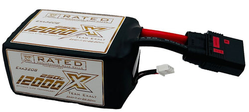 Exalt 2S/7.4V-12,000MAH-250C w/QS8 Connector, X-Rated LiPo
