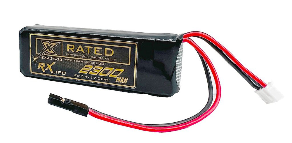 Exalt 2S 7.4V 2300MAH TX/RX Reciever w/Futaba Connector, X-Rated