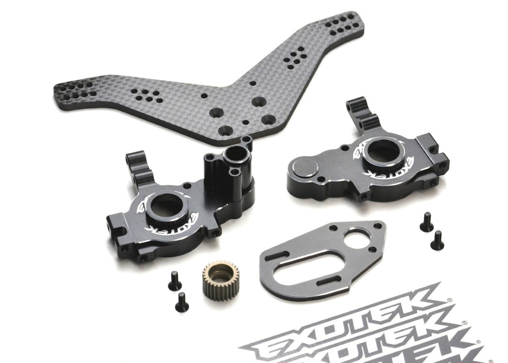Exotek 2088 Losi 22 5.0 Alloy Drag Gear Box Set with Motor Plate & Tower