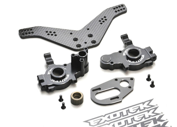 Exotek 2088 Losi 22 5.0 Alloy Drag Gear Box Set with Motor Plate & Tower