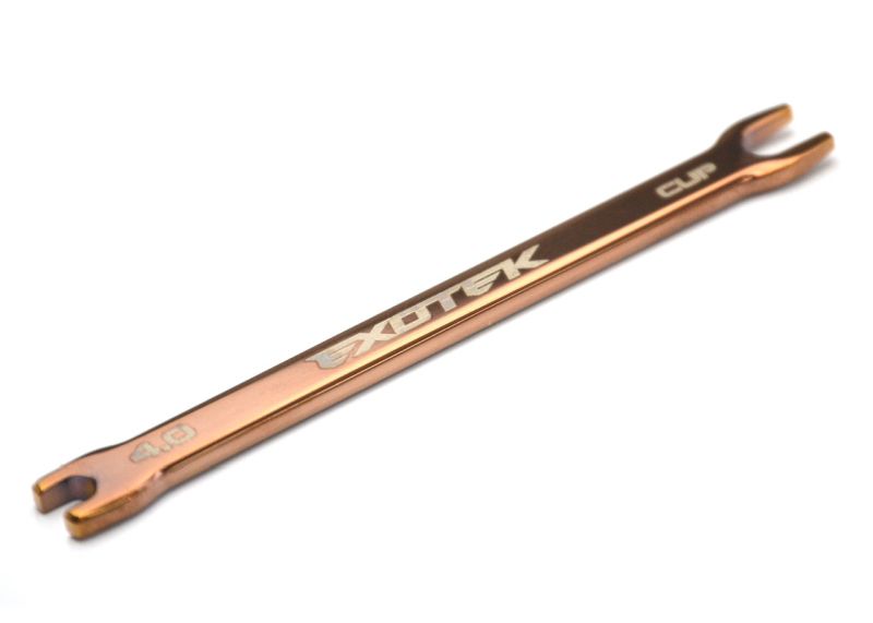Exotek Racing 4mm Turnbuckle Wrench w/4.75 Cup Popper, Polished Steel