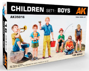 Black Forest® Hobby Supply Co AK Interactive 35016 1/35 Children Set 1: Boys (6) (Plastic Kit) — Paints, Tools, Supplies >