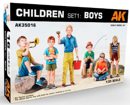 Black Forest® Hobby Supply Co AK Interactive 35016 1/35 Children Set 1: Boys (6) (Plastic Kit) — Paints, Tools, Supplies >