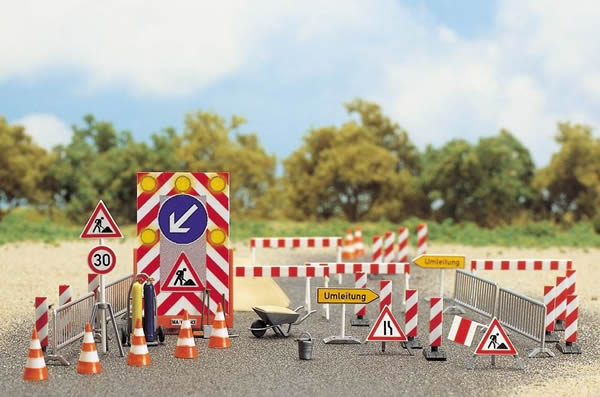 Black Forest® Hobby Supply Co Busch 6048 HO Scale Road Construction Set — HO Scale Scenery > Busch