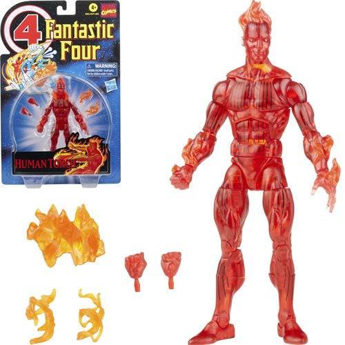 ToyShnip Fantastic Four Retro Marvel Legends Human Torch 6-Inch Action Figure — Action & Toy Figures