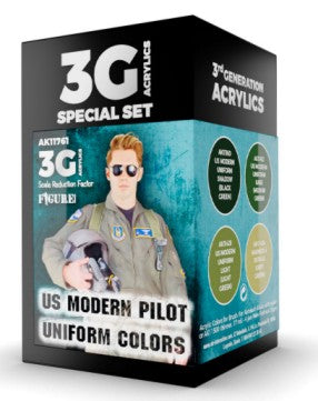 Black Forest® Hobby Supply Co AK Interactive 11761 Air Series: US Modern Pilot Uniforms 3G Acrylic Paint Set ( — Paints,