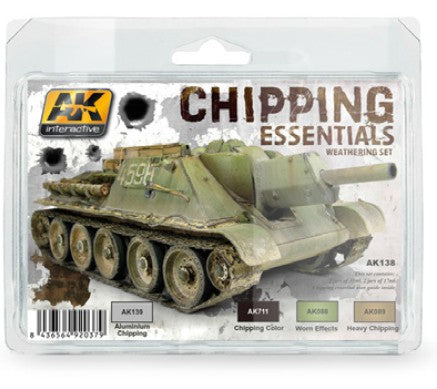 Black Forest® Hobby Supply Co AK Interactive 138 Chipping Essentials Weathering Acrylic Paint Set (4 Colors) 1 — Glues,