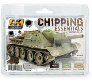 Black Forest® Hobby Supply Co AK Interactive 138 Chipping Essentials Weathering Acrylic Paint Set (4 Colors) 1 — Glues,